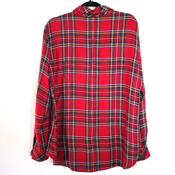 Sanctuary Red Plaid Boyfriend Shirt size XL - Picture 4 of 14